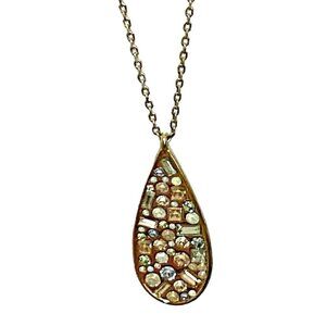 Loft Rhinestone Teardrop‎ Pendant Necklace